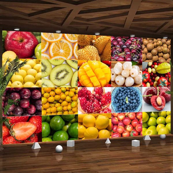 Personalizado auto-adesivo impermeável papel fresco frutas loja de supermercado decoração criativa adesivos de parede 3d