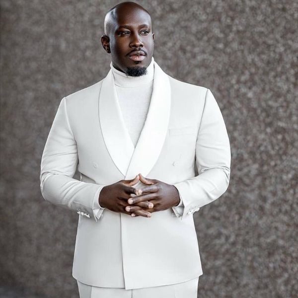 

men's suits & blazers (jacket+pants) mensfashion white with satin shawl lapel tuxedo beach wedding man suit 2 piece formal blazer custo, White;black