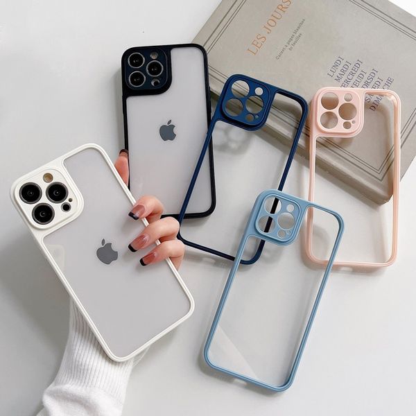 

ultra thin candy color clear phone cases soft tpu transparent for iphone 13 12 11 pro xs max xr x silicone 7 8 plus back cover case