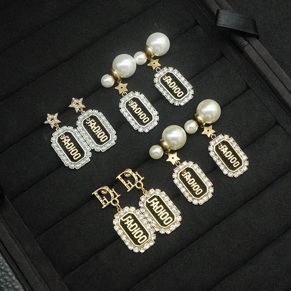 

2021 new designer square brand earrings, Golden