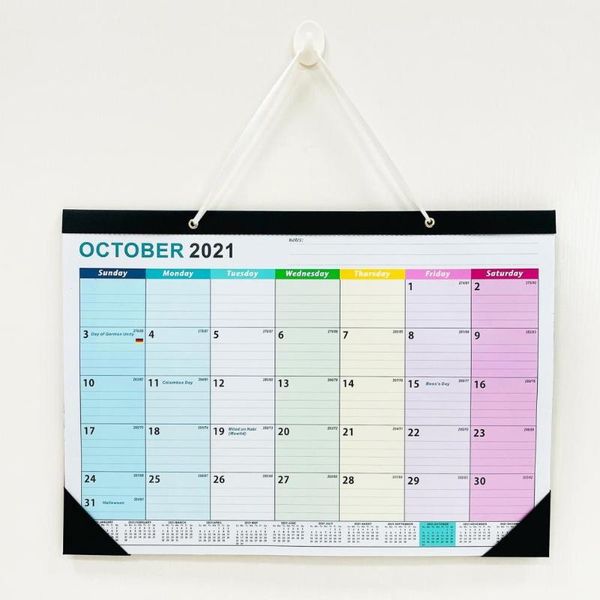 

decorative objects & figurines calendars planning organizing multicolor wall calendar eye-catching paper 15 months perforated lines for home