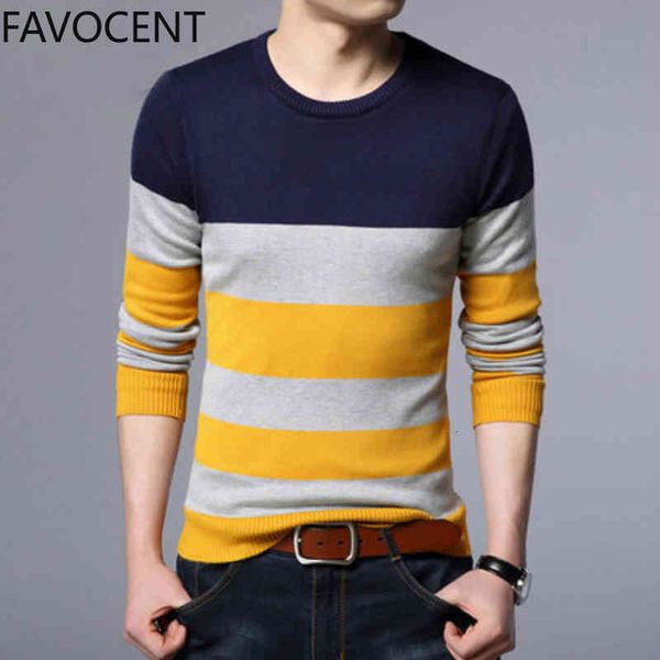 

men's sweaters new men autumn mens o neck striped man slim knittwear pullover male homme multicolor sweater pull qbys, White;black