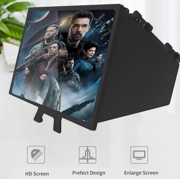 

inch mobile phone 3d screen video magnifier folding curved enlarged smartphone movie amplifying projector stand bracket* cell mounts & holde
