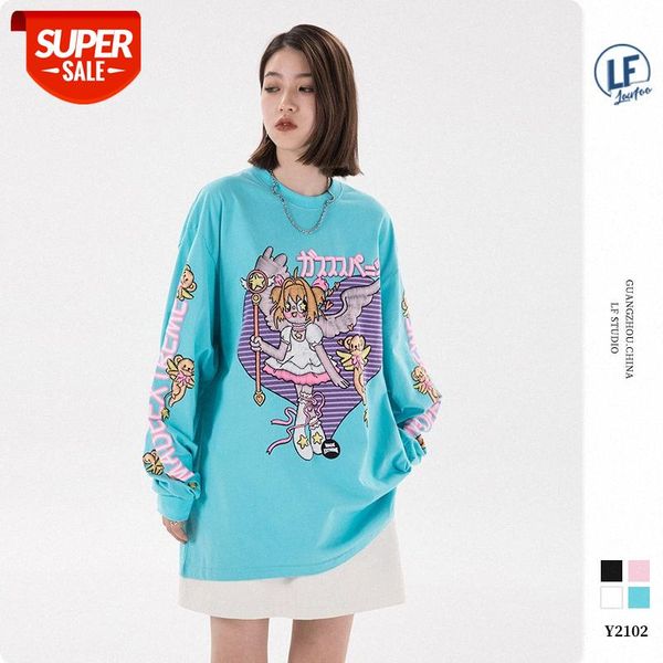 

lawfoo chinese men's clothing imitation embroidery toy angel print long-sleeved t-shirt #mj6c, White;black