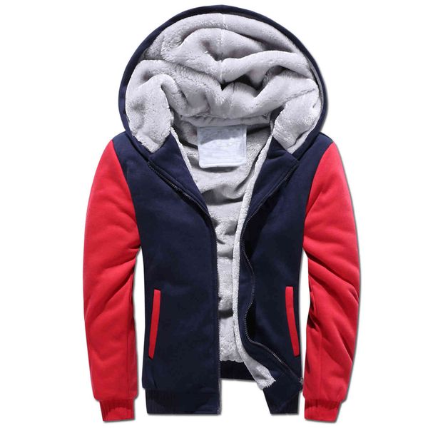 

light version winter men's plush thickened warm sweater youth hoodie cardigan et, Black