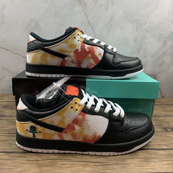 

dunk chunky dunky low skateboard shoes raygun tie-dye black mens womens sports outdoor sneakers with box