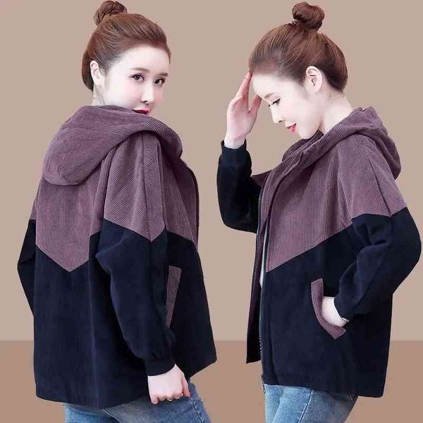 

corduroy short coat korean loose spring and autumn drs 2021 new fashion versatile women's et trend, Black;brown