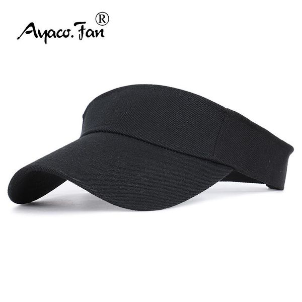 

wide brim hats summer sun men women cotton adjustable visor uv protection empty solid sport tennis golf running sunscreen baseball cap, Blue;gray