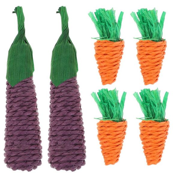 

small animal supplies 6pcs pet hamster chew toys bite teething tooth care