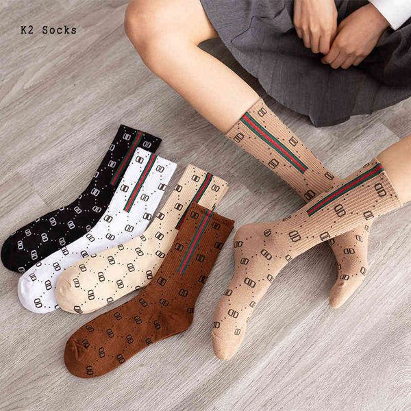 

retro couples letter cc female sockings cotton harajuku fashion japanese long happy soft kawaii funny women socks y1119, Black;white