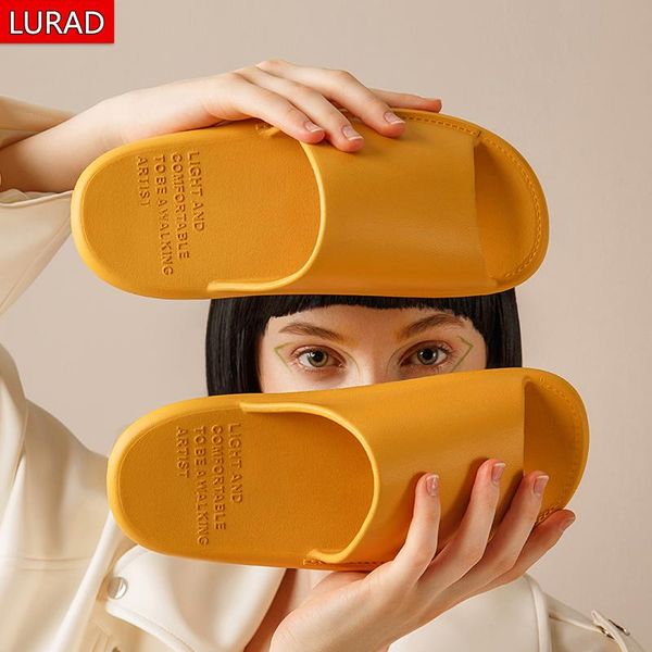 

slippers lurad four seasons household female summer couple indoor lightweight bathroom antiskid soft sole qui, Black