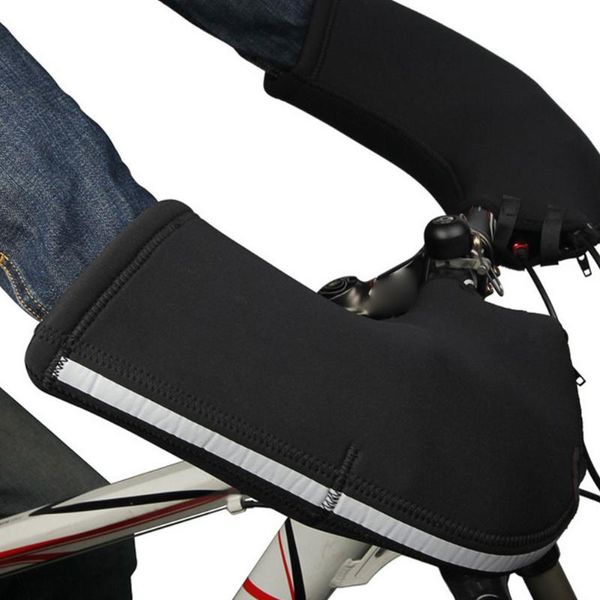 

bicycle handlebar gloves cycling mtb bike neoprene bar ends mitts winter road mittens, Black