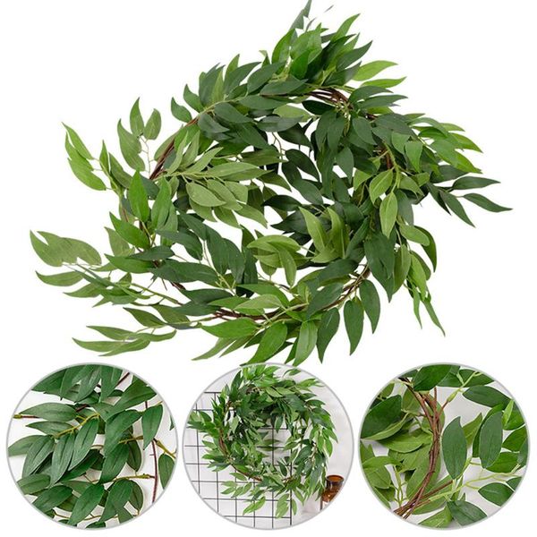 

decorative flowers & wreaths artificial willow leaf garland simulation vine fake plastic rattan home wedding greenery decor