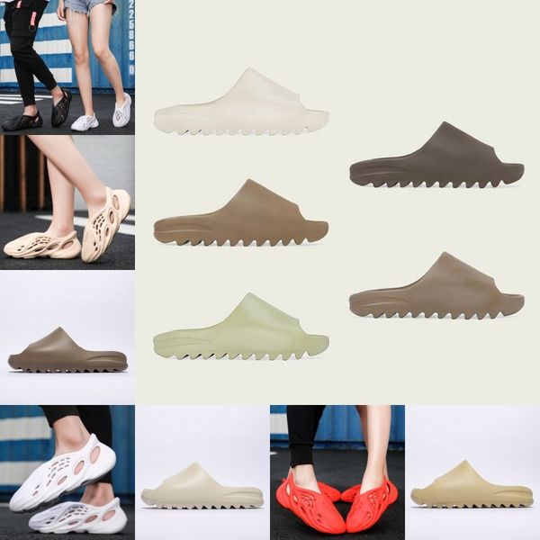 

2021 slippers kanye slide men women bone triple black soot core desert sand tan earth brown resin ararat mens outdoor sandals 1886 y2zly