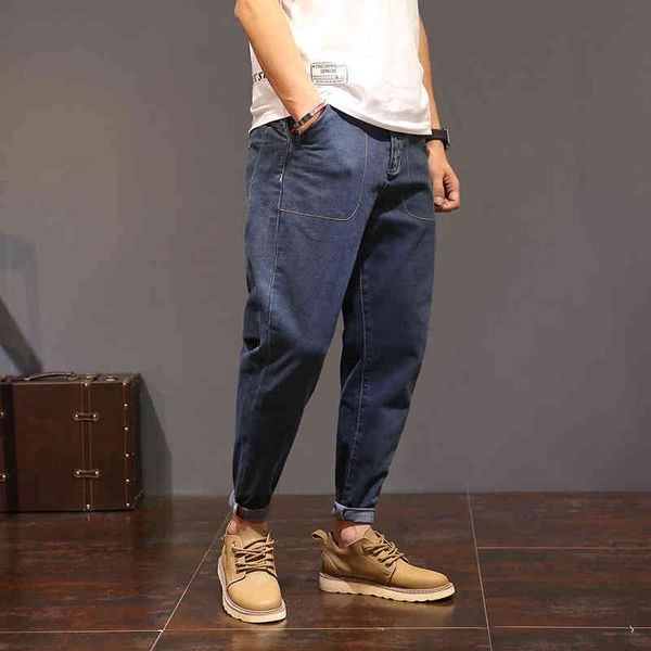 

Men's Jeans Fashion Loose Jogger Fitness Casual Tight Ankle Biker Cuffed Pants Hip Hop Baggy L6TE, Blue