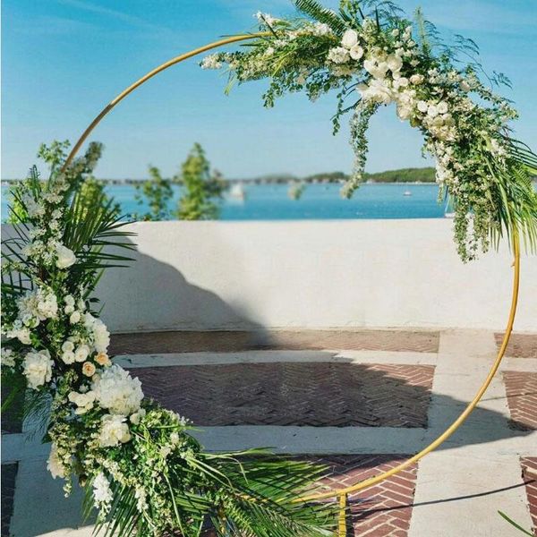 

party decoration iron circle wedding birthday arch background wrought props single flower outdoor lawn mesh screen road guide