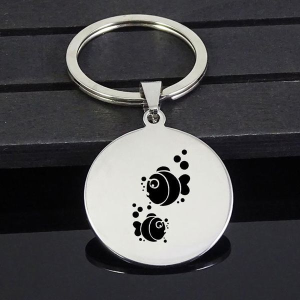 

keychains unique fish keychain stainless steel pendant jewelry for men and women yp7418, Silver