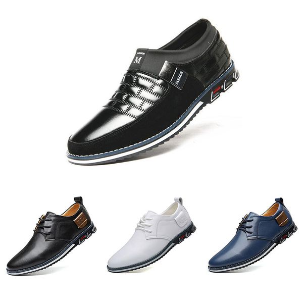 

design men leather shoes color black white blue orange brown mens classic casual sneakers size 39-45