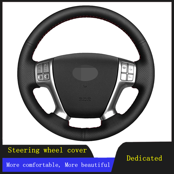 

steering wheel covers diy car cover black hand-stitched artificial leather for veracruz 2007-2012 ix55 vera cruz