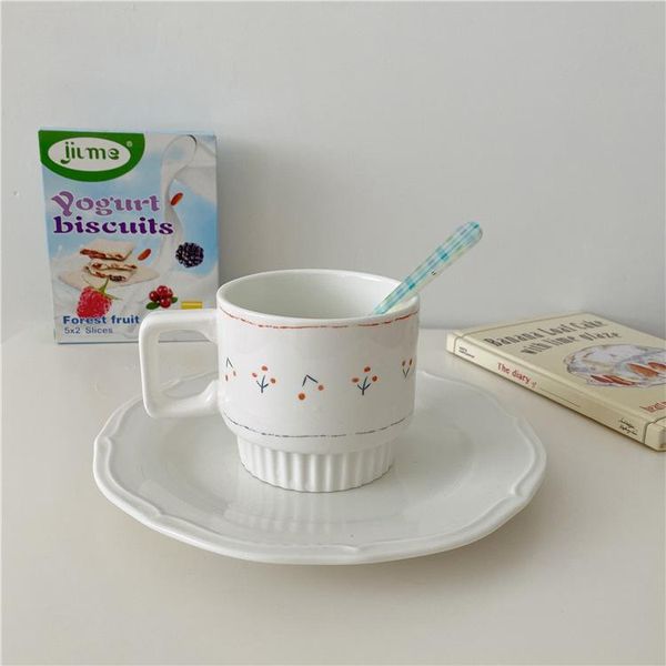 

mugs korean cherry handle mug lovely girl coffee cup nordic milk breakfast ceramic personality water