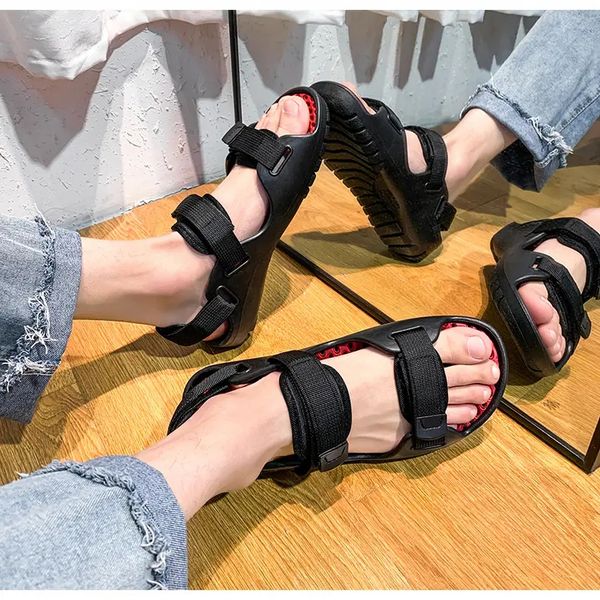 

summer breathable men's beach shoes mens sports leisure sandals, Black