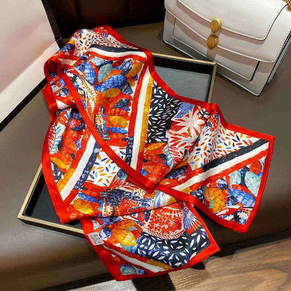 

korean spring and autumn silk scarf fashion foreign style flower printing double-layer 100% mulberry silk long scarf, Blue;gray