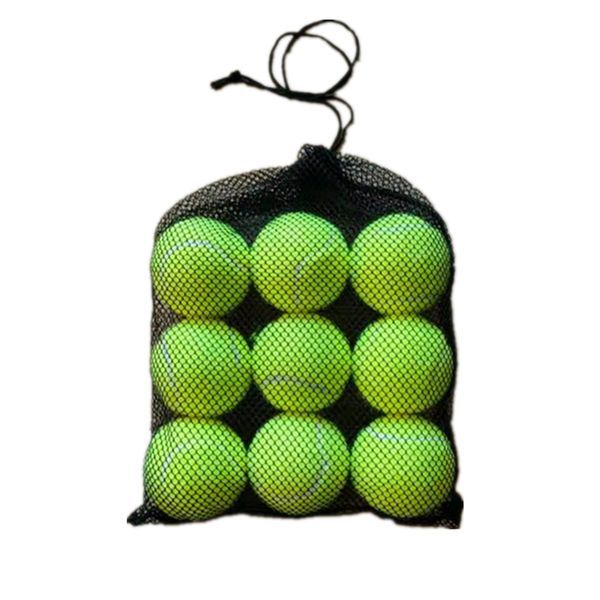 

pressureless rubber tennis balls soft train tennis ball set 9balls/mesh bag customized logo