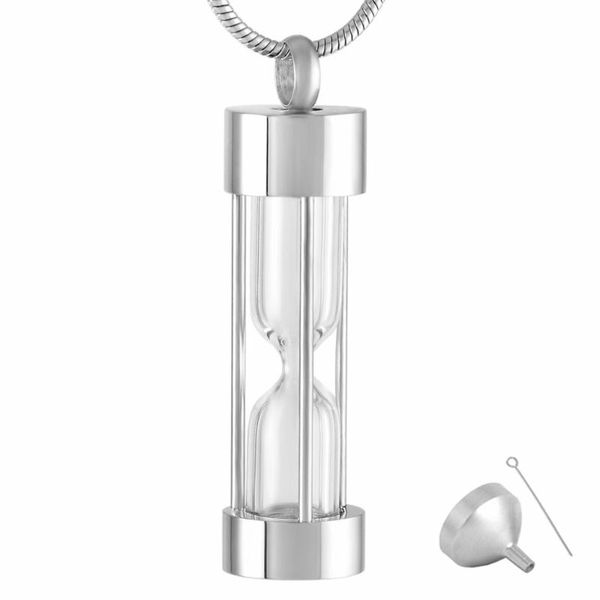 

pendant necklaces mjd9400 fashion glass cylinder cremtaion jewelry urn necklace memorial ashes, Silver