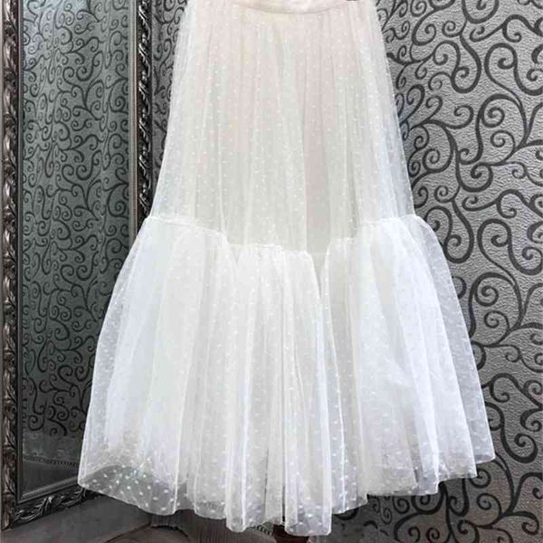

skirts spring summer fashion skirts women polka dot print mid-calf length casual white black ball gown skirt mesh