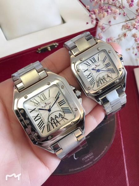 

wristwatches 2021 men watch women quartz sapphire stainless steel square watches silver rose gold white, Slivery;brown
