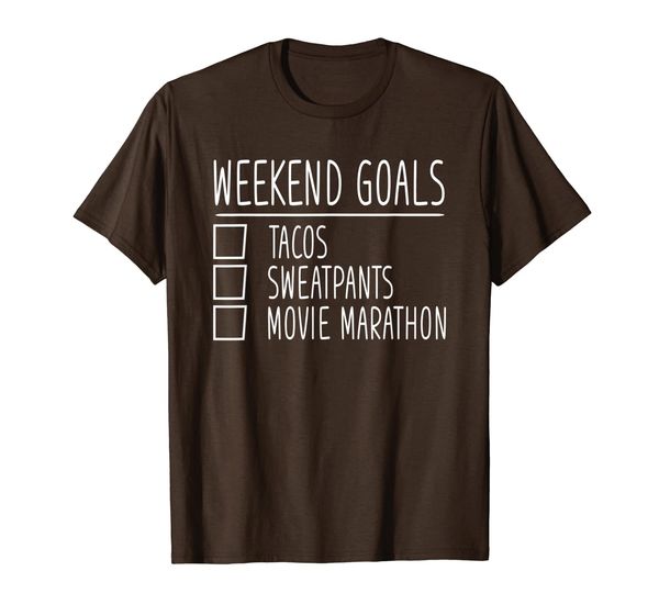 

weekend goals pizza sweatpants movie marathon apparel gifts t-shirt, White;black