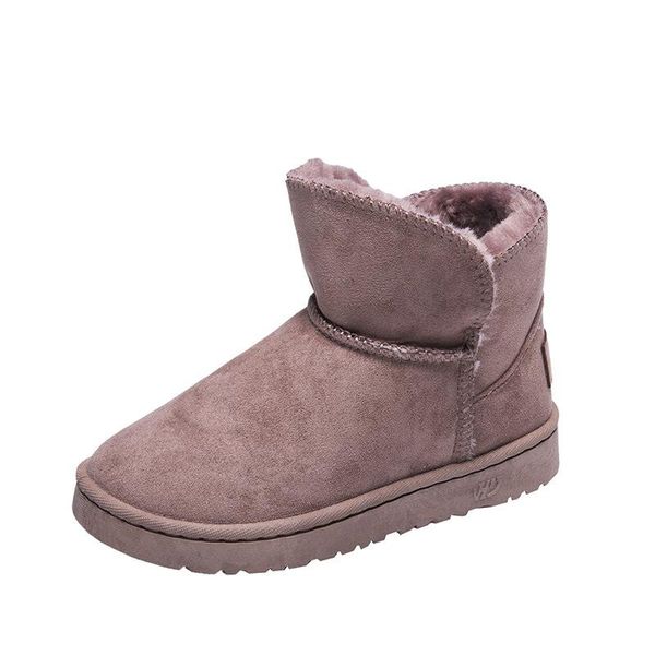 

boots snow women's winter 2021 fashion thick soled short tube plush warm, Black