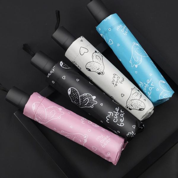 

umbrellas sun umbrella folding protection uv men and women cute cartoon pattern