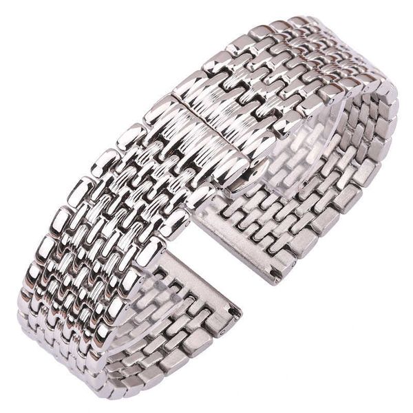 

stainless steel watch band bracelet women men 16mm 18mm 20mm 22mm silver straight end watchband strap watch accessories h0915