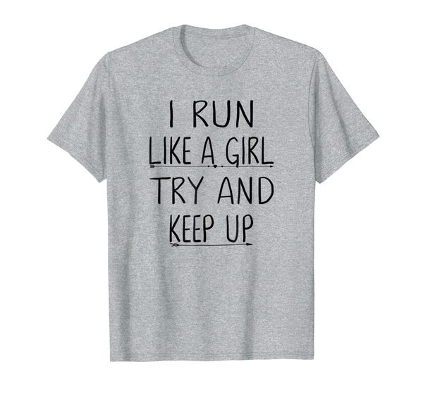 

i run like a girl t-shirt - pajama tee for marathon runners, White;black