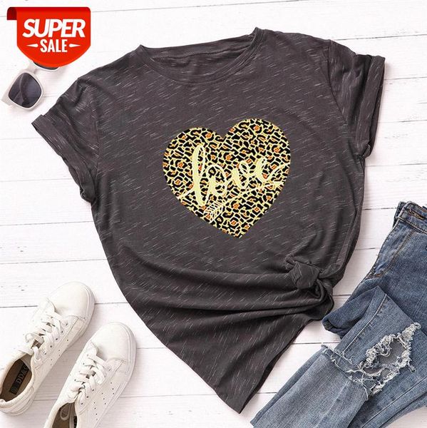

spot cross-border european and american women's letters heart-shaped loose round neck short-sleeved cotton t-shirt women #yx4t, White