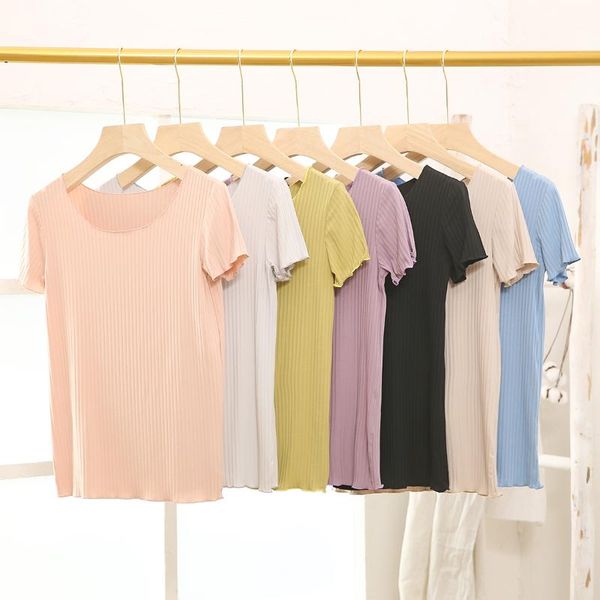 

women's t-shirt short-sleeved 8*5 fabric super comfortable and drape top, White