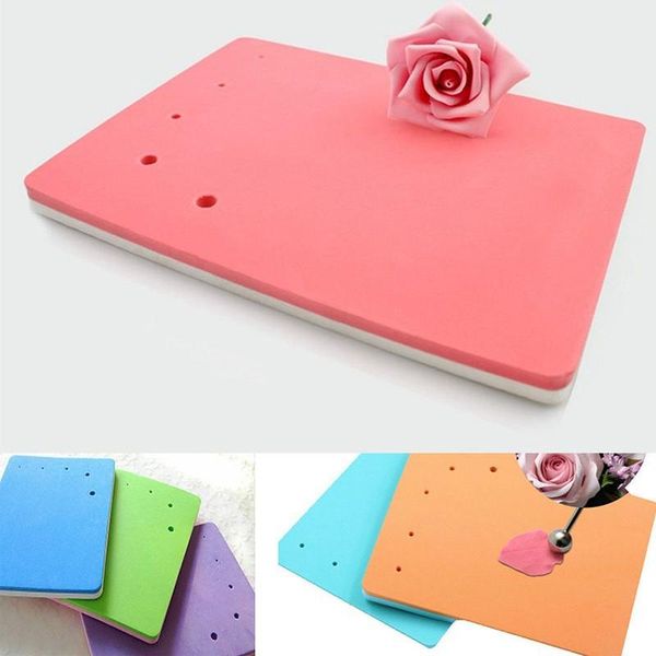 

baking & pastry tools five-hole square shape flower modelling fondant cake foam pad sponge gum paste decorating mat