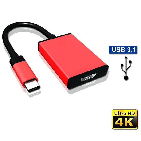 

usb-c 3.1 male to -compatible female adapter audio converter + 1m 4k cable for computer lapsmartphone cables & connecto con