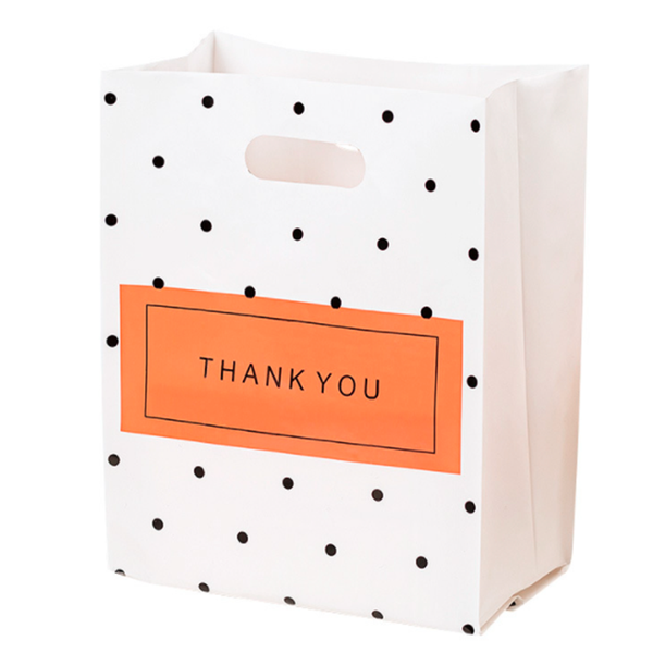 

gift wrap 50pcs/lot thank you plastic shopping bags bag with handle christmas wedding party wrapping packages