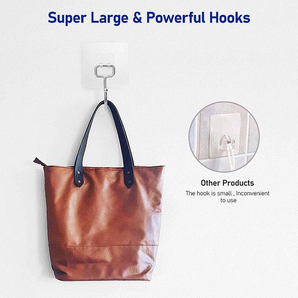 

hooks & rails large adhesive waterproof and rustproof wall for hanging heavy duty metal towel coats ts1