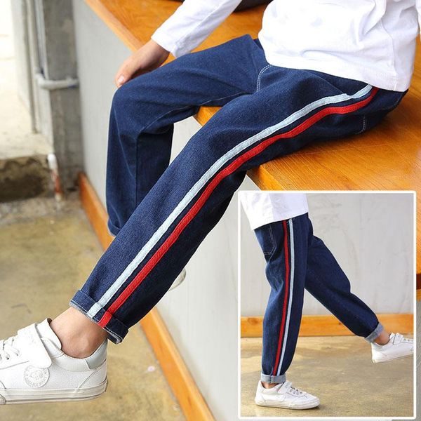 

brand pants kids trousers fashion boys jeans children leggings spring autumn denim clothes years jean to infant casual 4 14 baby, Blue