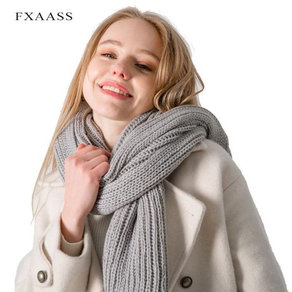 

scarves fxaass autumn winter solid scarf for ladies shawl fashion women acrylic cashmere thicken warm wholesale, Blue;gray