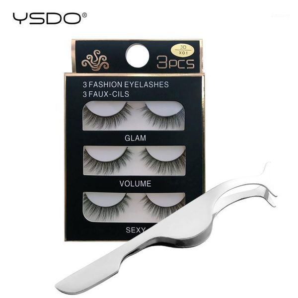 

3d mink eyelashes and tweezers good quality false extension eyelash convenience saving time partner makeup tools1