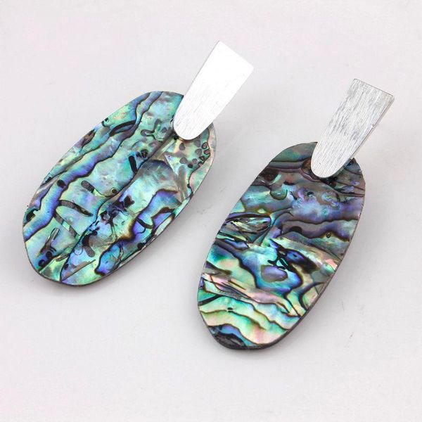 

dangle & chandelier 2021 spring summer design aragon abalone shell oval stone drop earrings for women, Silver