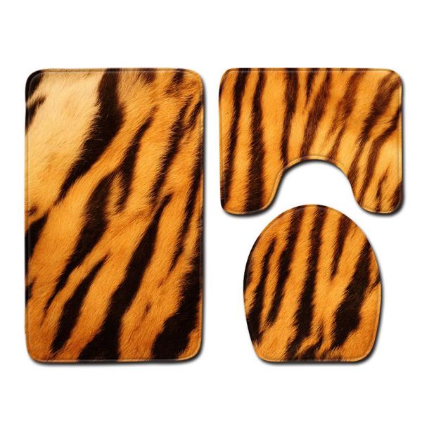 

bath mats 3pcs 45x75cm leopard toilet mat door bathroom carpet water-absorbing non-slip convenient facilities