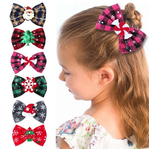 

hair accessories 3pcs/lot 4.2 inch kids christmas print bows clip cute children barrettes girls princess hairpins baby, Slivery;white