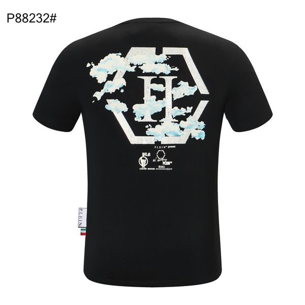

plein bear t shirt mens designer tshirts brand clothing rhinestone skull men t-shirts classical hip hop streetwear tshirt casual tees pb 112, White;black