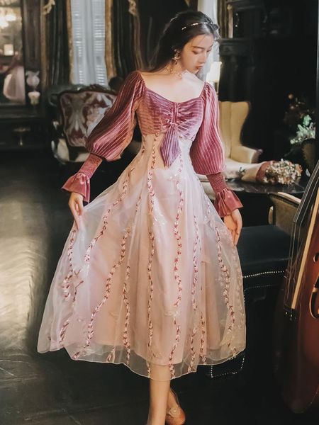 

casual dresses spring and winter clothing french retro dress slim waist big swing party female elegant, Black;gray