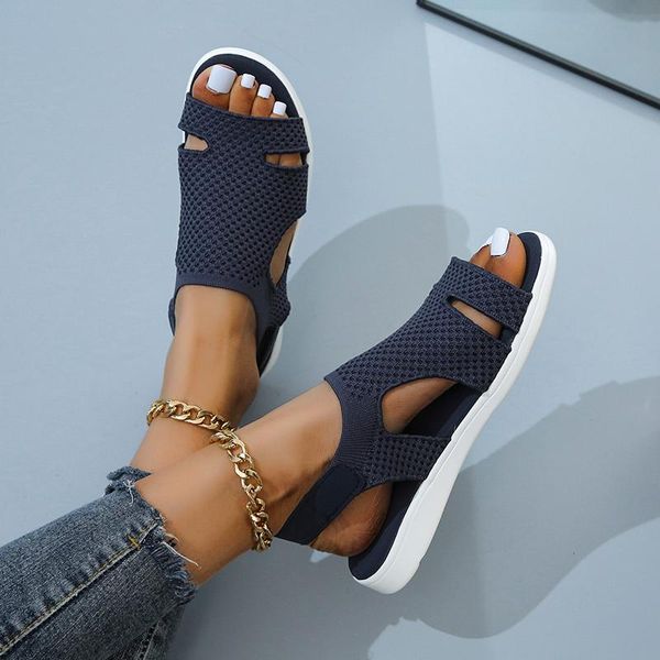 

sandals 2021 summer women shoes crystal casual woman flats buckle strap ladies fashion beach shoe big size 36-43, Black